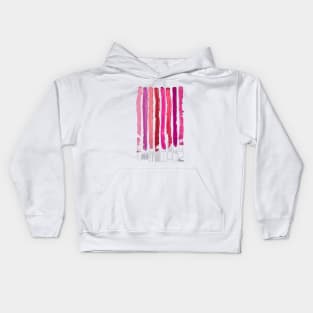 Lipstick Stripes V.1 Fuschia Red Pink Kids Hoodie